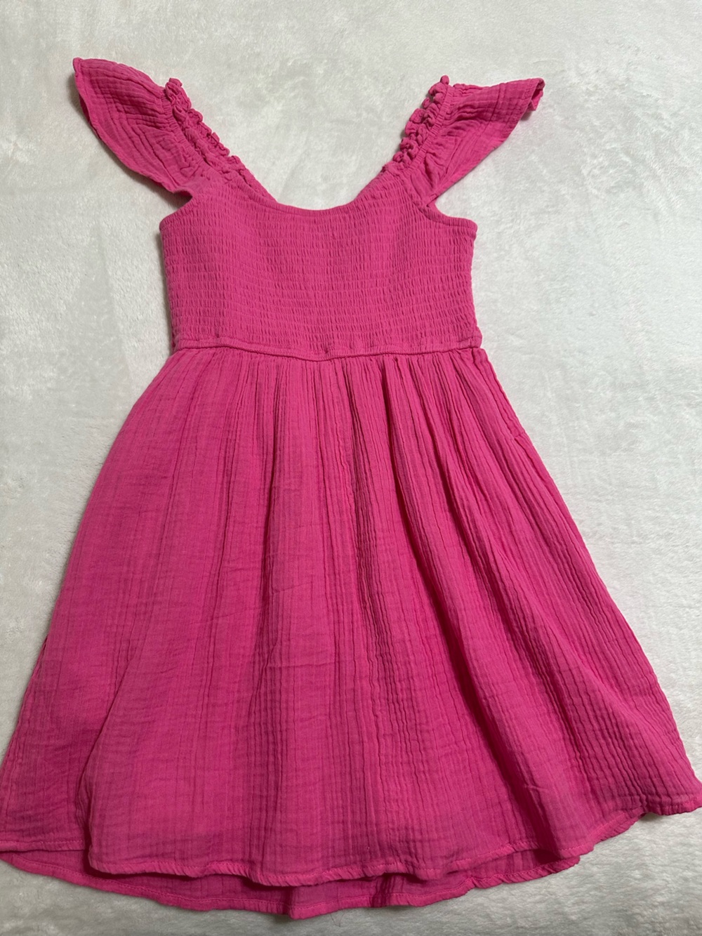Hollister Women’s Bright Hot Pink Smocked Waist Summer Mini Dress